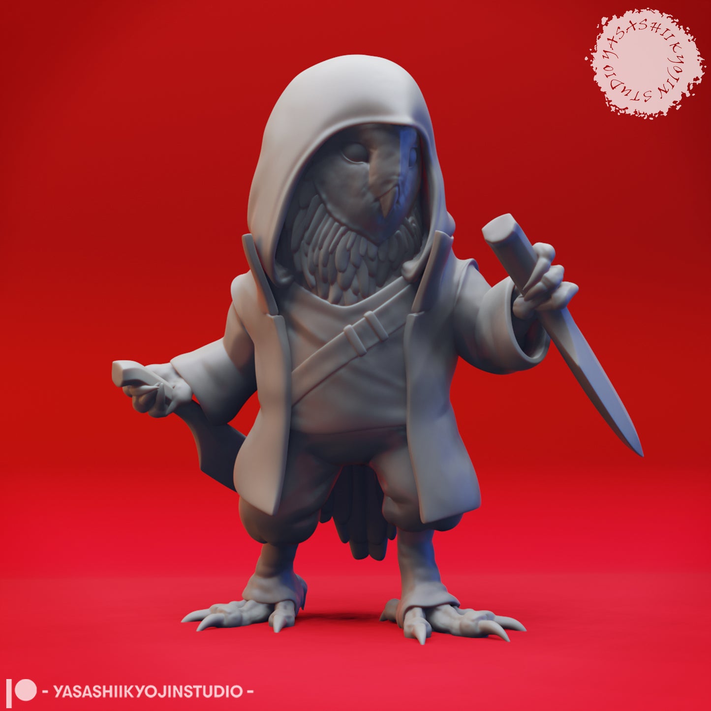 Owlin - Rogue - 3D Printed Mini for Tabletop Gaming, Dungeons and Dragons, Pathfinder, Kings of War and other RPG's