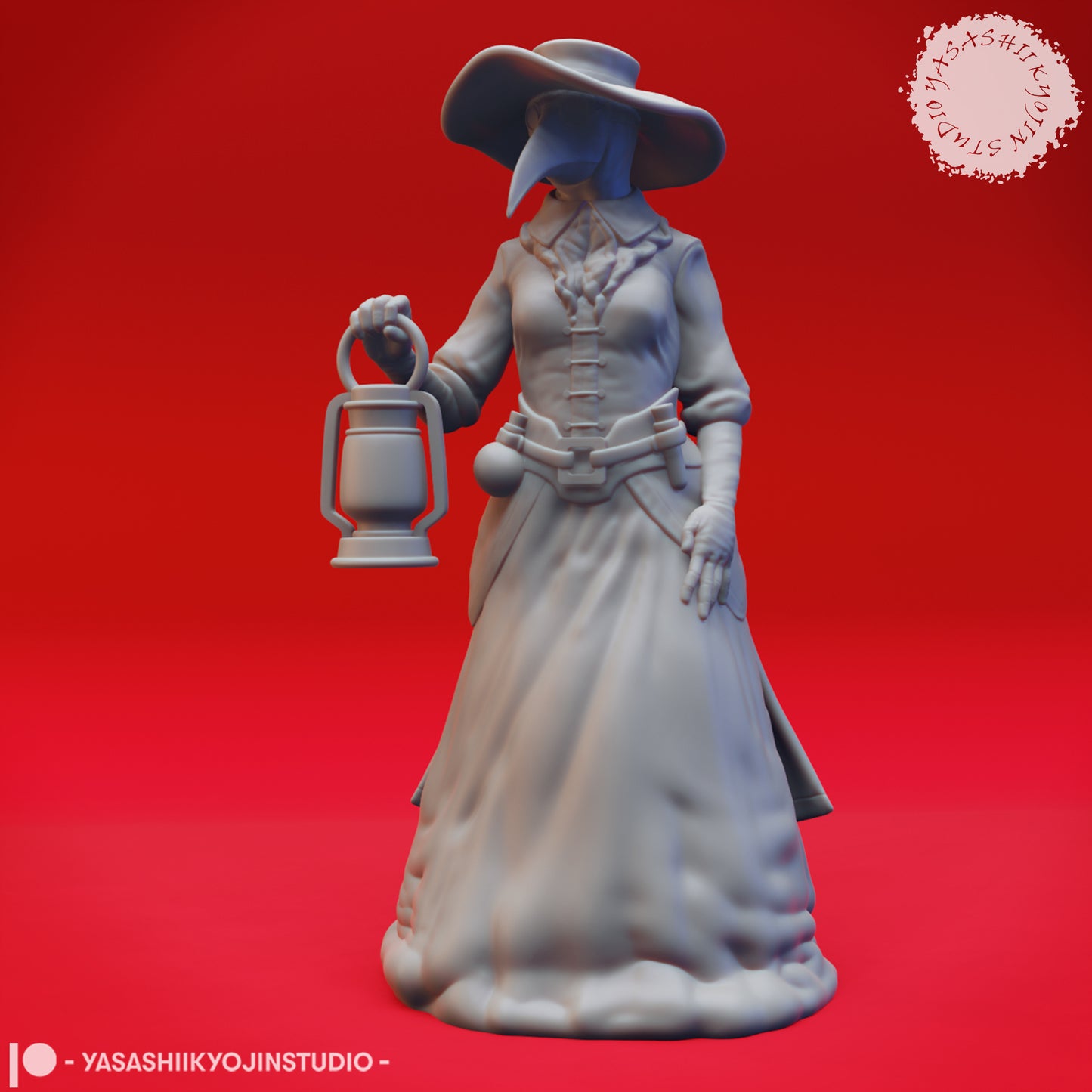 Plague Doctor - Lantern - 3D Printed Mini for Tabletop Gaming, Dungeons and Dragons, Pathfinder, Kings of War and other RPG's