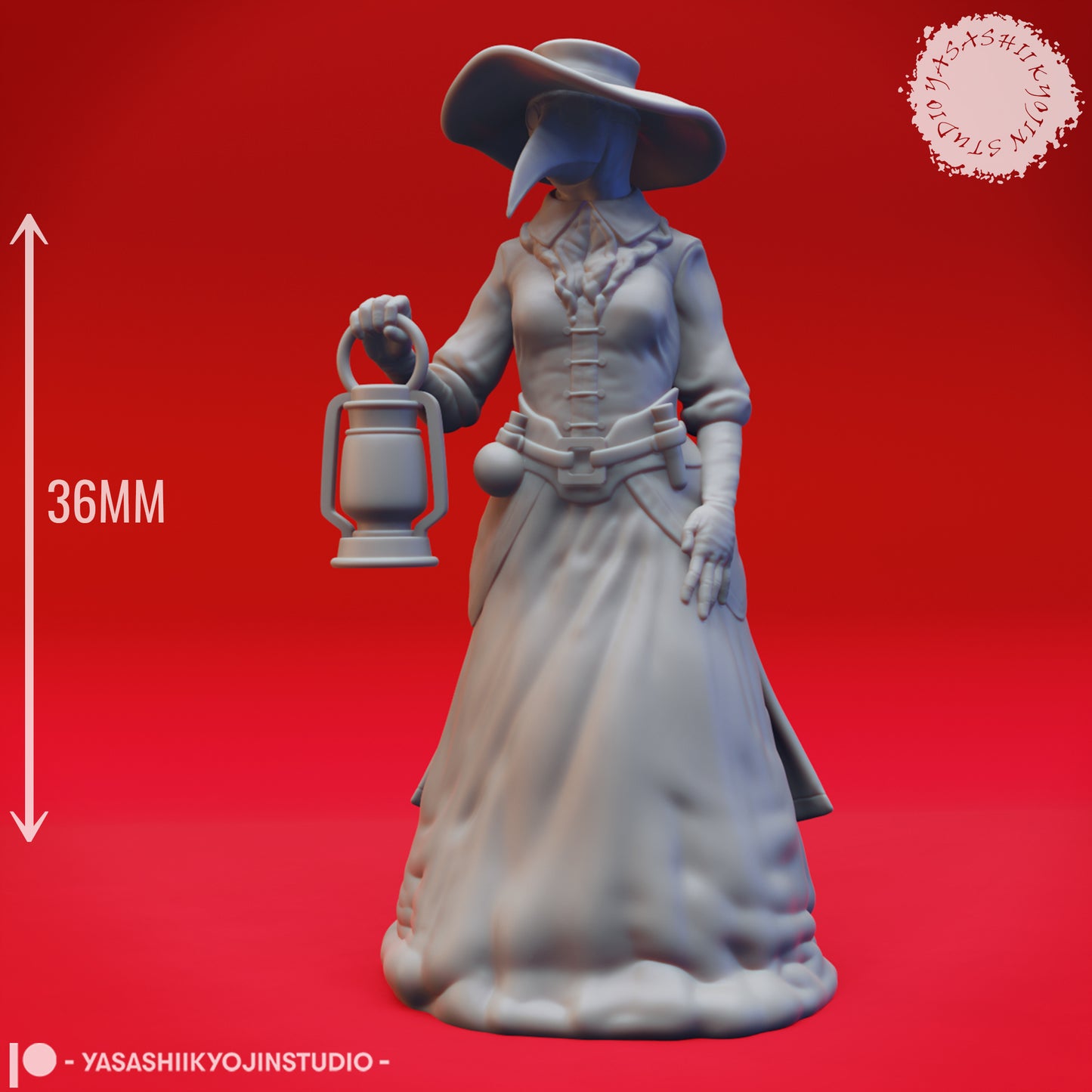 Plague Doctor - Lantern - Tabletop Miniatures (Pre-Supported STL)