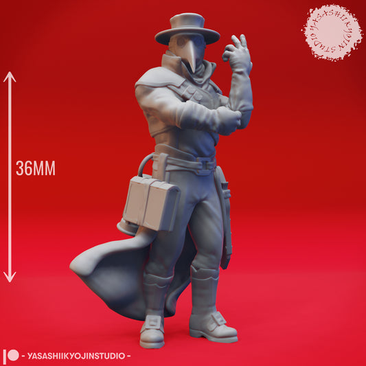 Plague Doctor Artificer - 3D Printed Mini for Tabletop Gaming, Dungeons and Dragons, Pathfinder, Kings of War and other RPG's