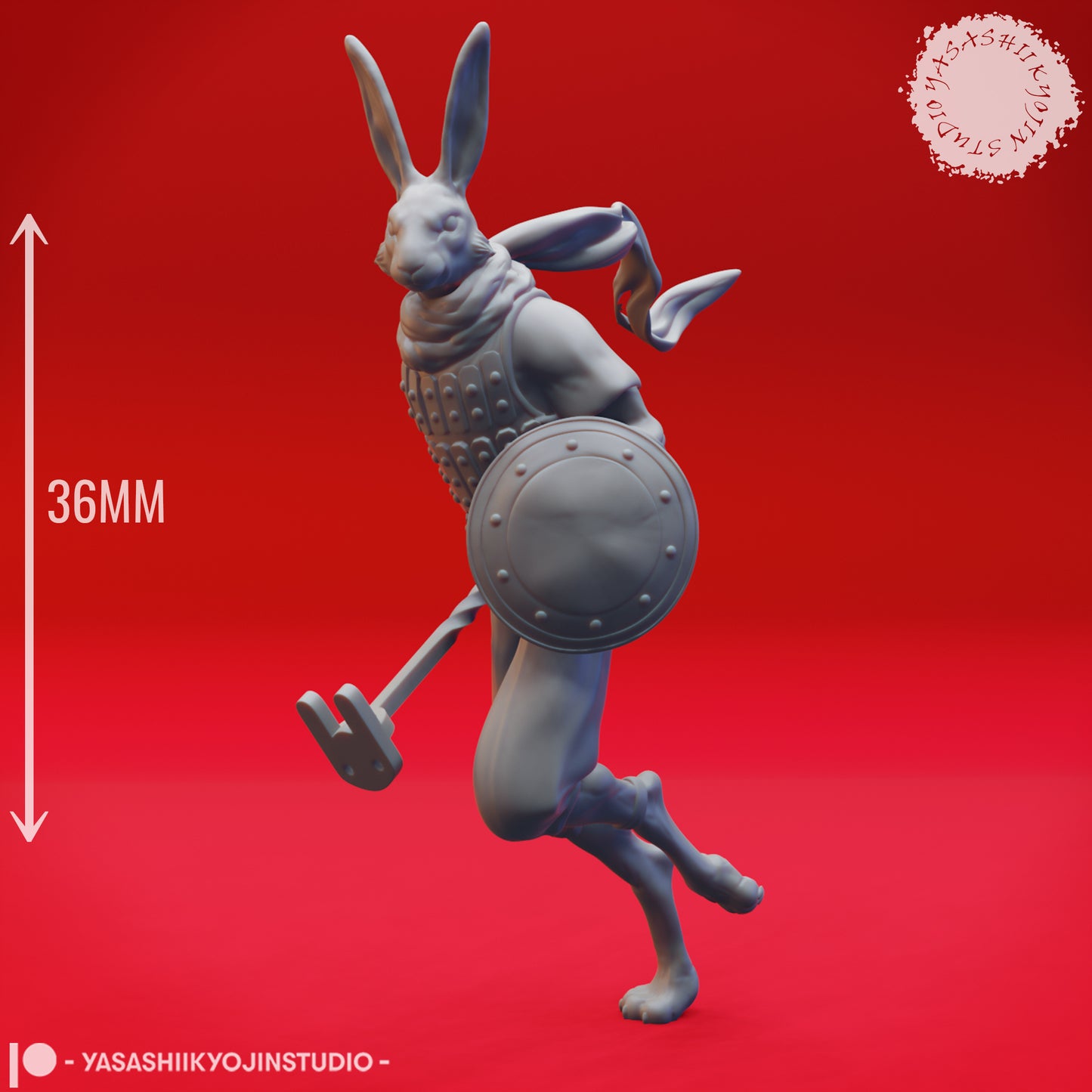 Rabbitfolk - Fighter - Tabletop Miniature STL