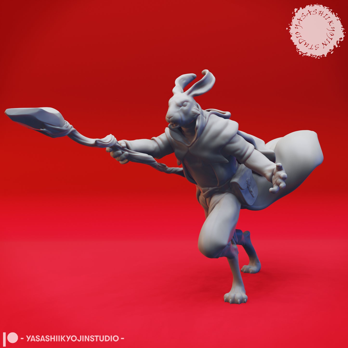 Rabbitfolk - Wizard - 3D Printed Mini for Tabletop Gaming, Dungeons and Dragons, Pathfinder, Kings of War and other RPG's