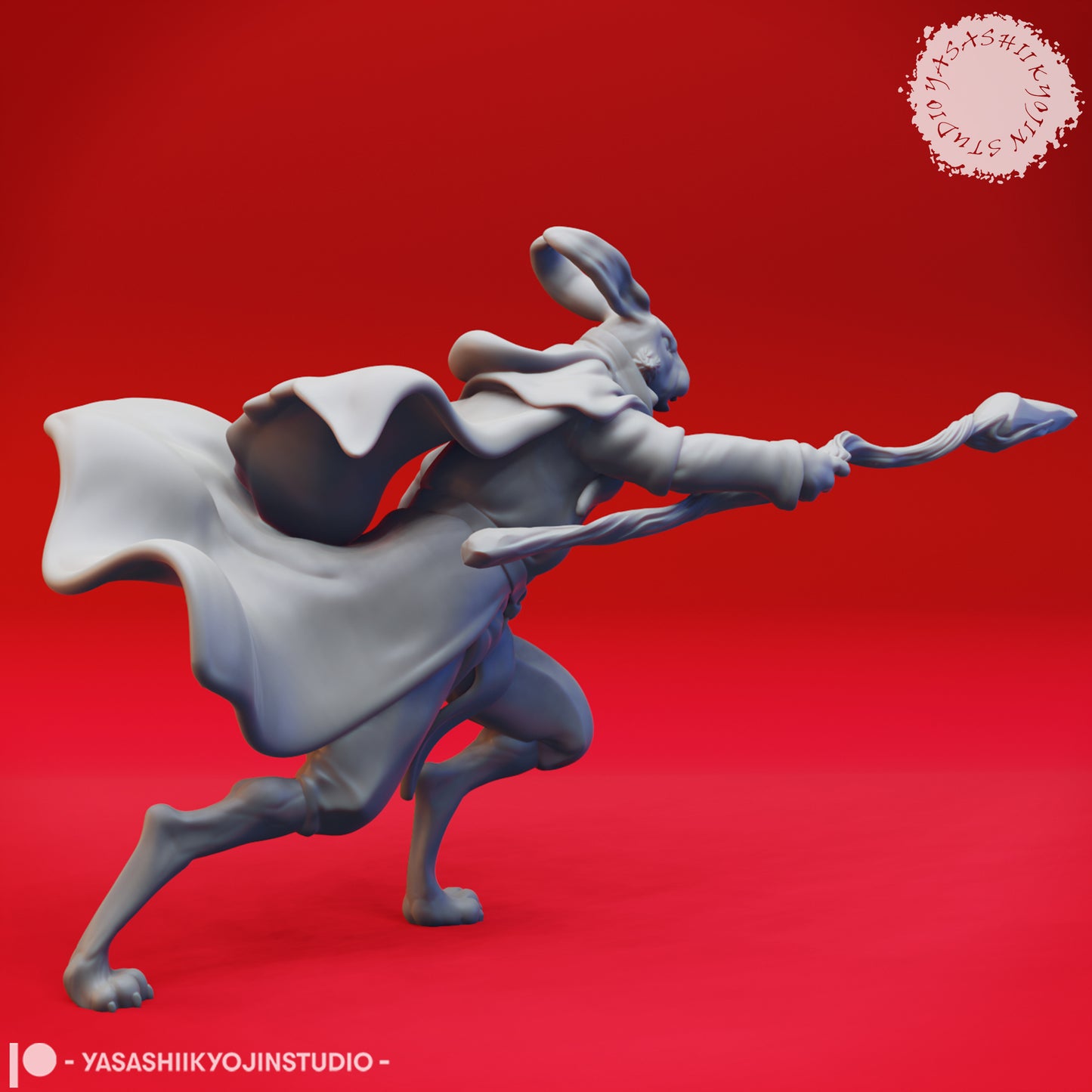 Rabbitfolk - Wizard - 3D Printed Mini for Tabletop Gaming, Dungeons and Dragons, Pathfinder, Kings of War and other RPG's