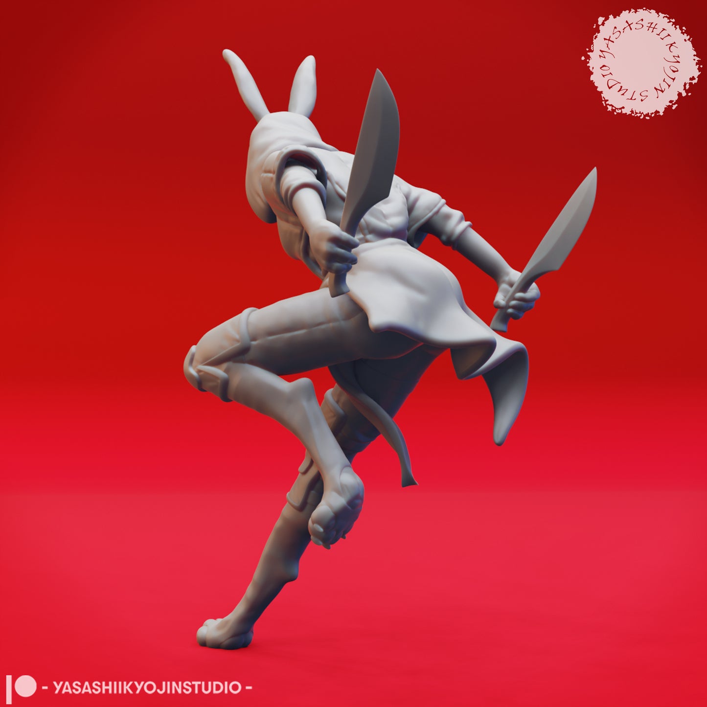 Rabbitfolk - Rogue - 3D Printed Mini for Tabletop Gaming, Dungeons and Dragons, Pathfinder, Kings of War and other RPG's