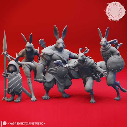Rabbitfolk Warren - Bundle - 3D Printed Minis for Tabletop Gaming, Dungeons and Dragons, Pathfinder, Kings of War and other RPG's