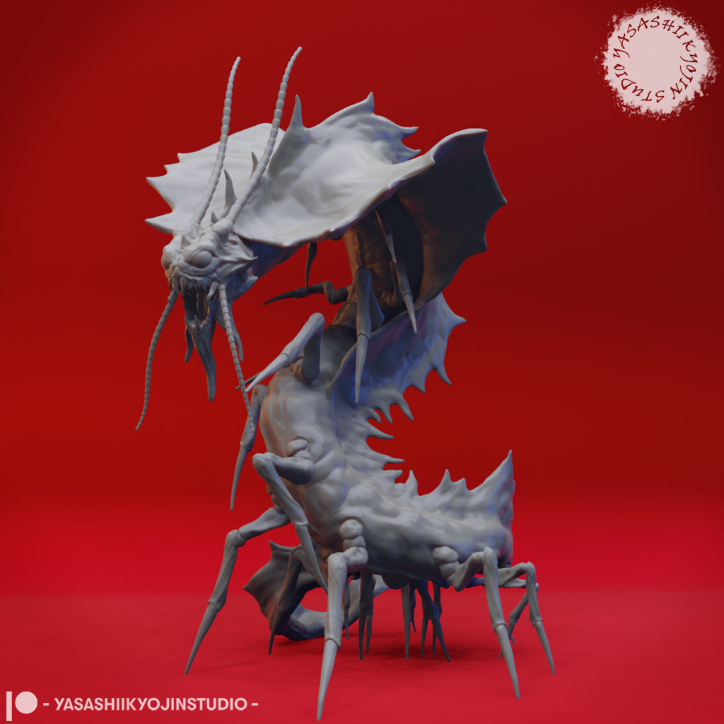 Remorhaz - 3D Printed Mini for Tabletop Gaming, Dungeons and Dragons, Pathfinder, Kings of War and other RPG's