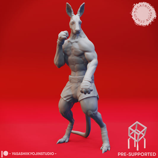 Roo-folk Fighter - Tabletop Miniature (Pre-Supported)