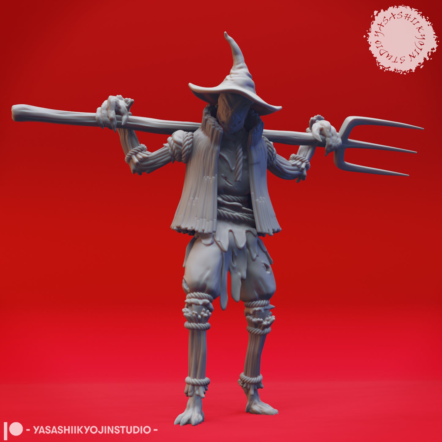 Scarecrow - Pitchfork - 3D Printed Minis for Tabletop Gaming, Dungeons and Dragons, Pathfinder, Kings of War and other RPG's