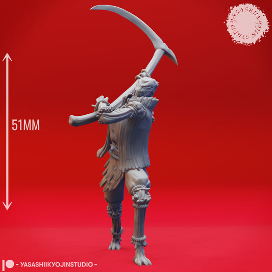 Scarecrow - Scythe - 3D Printed Minis for Tabletop Gaming, Dungeons and Dragons, Pathfinder, Kings of War and other RPG's