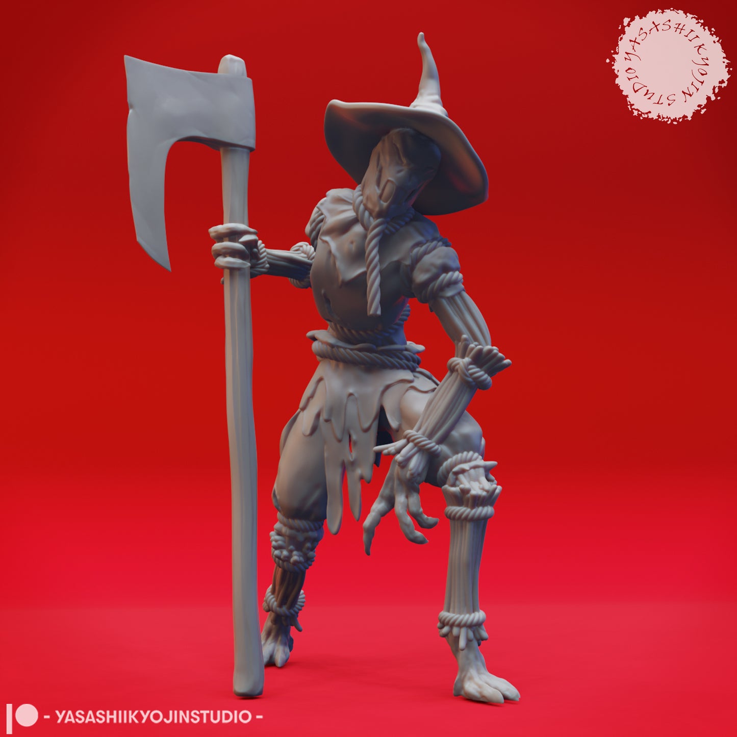 Scarecrow - Axe - 3D Printed Minis for Tabletop Gaming, Dungeons and Dragons, Pathfinder, Kings of War and other RPG's