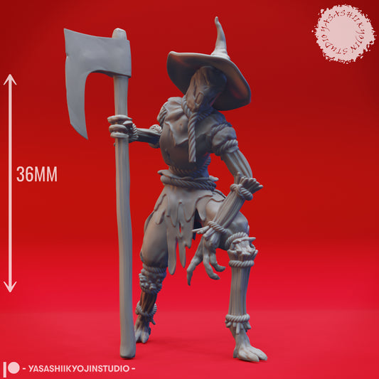 Scarecrow - Axe - 3D Printed Minis for Tabletop Gaming, Dungeons and Dragons, Pathfinder, Kings of War and other RPG's