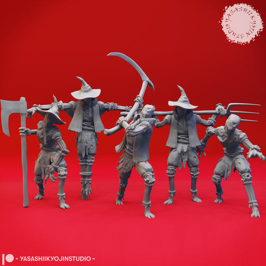 Scarecrow Horde - Bundle - 3D Printed Minis for Tabletop Gaming, Dungeons and Dragons, Pathfinder, Kings of War and other RPG's