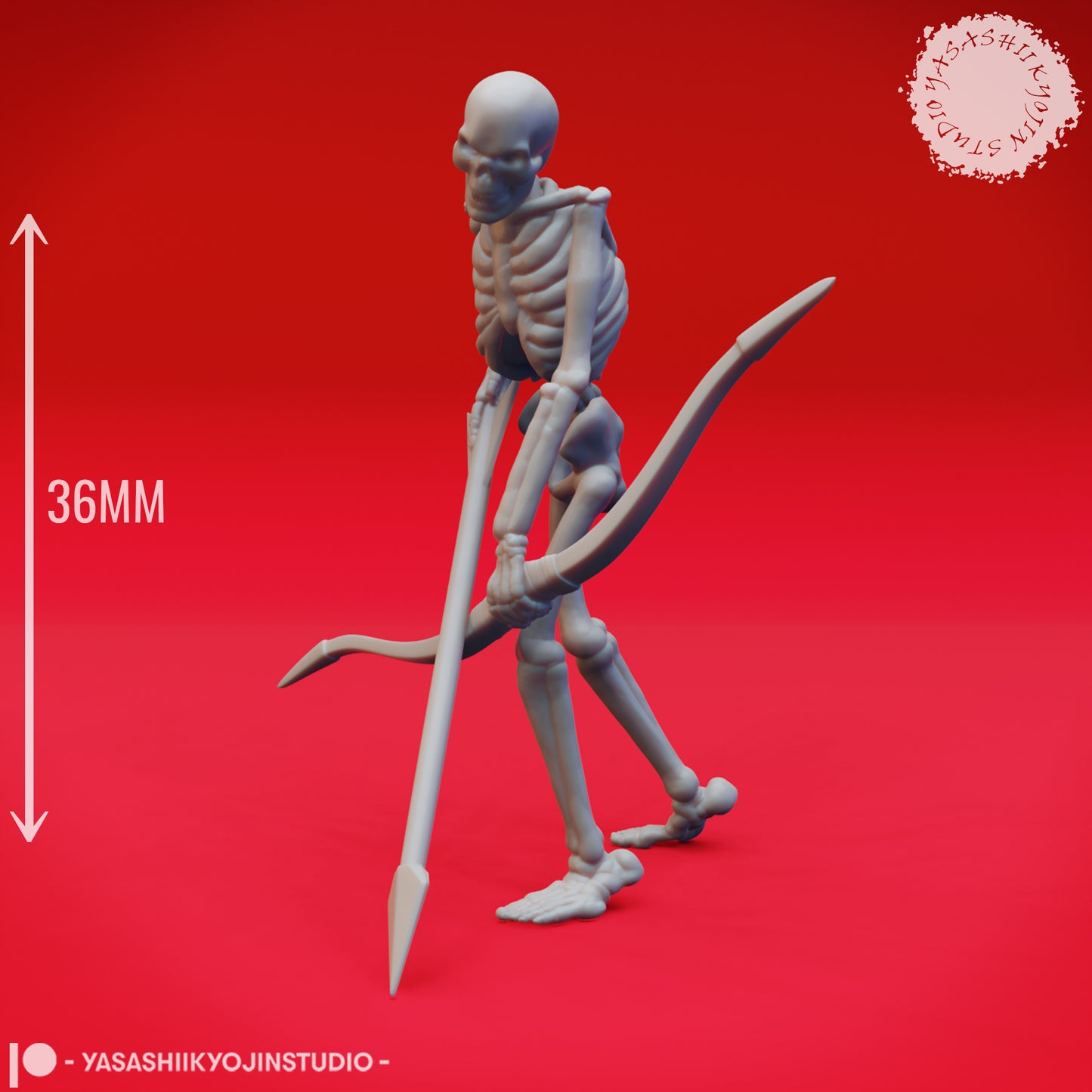 Skeleton Archer - B - 3D Printed Minis for Tabletop Gaming, Dungeons and Dragons, Pathfinder, Kings of War and other RPG's