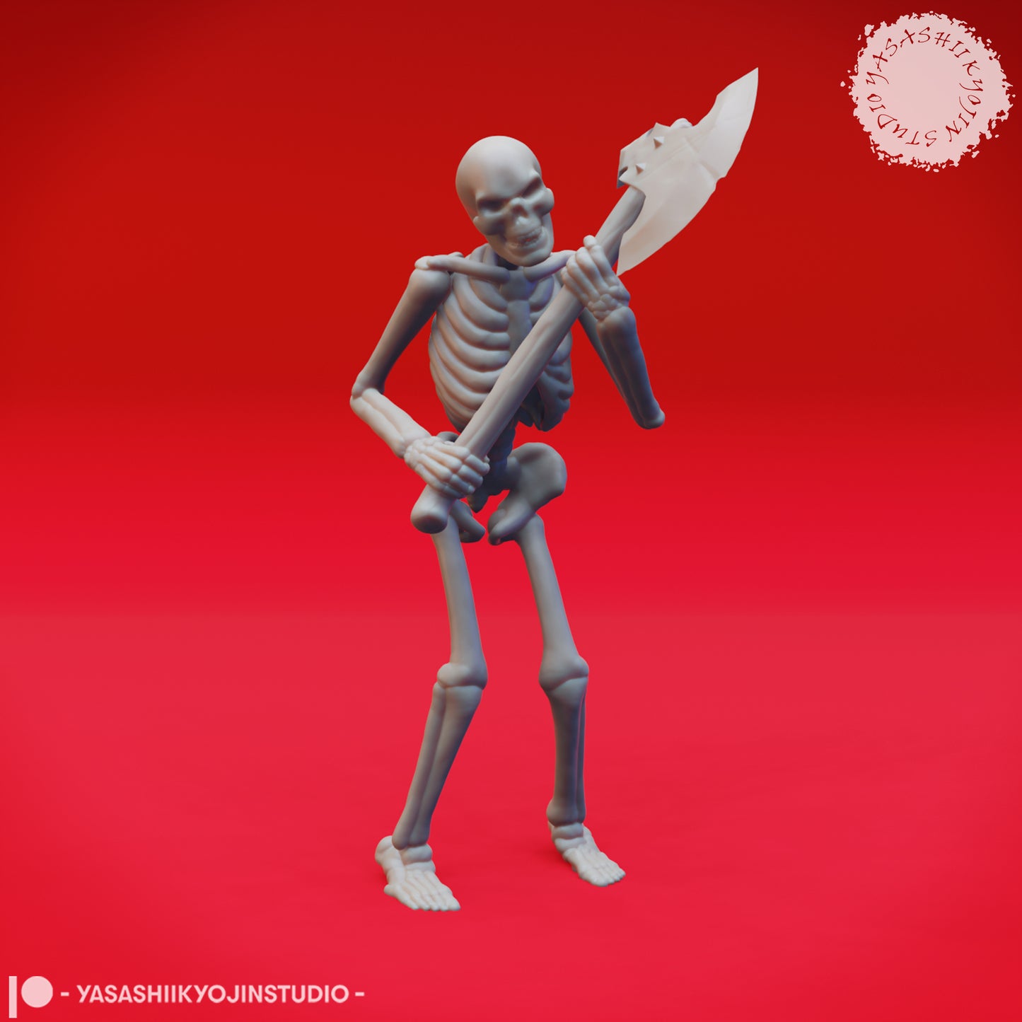 Skeleton Axe - B - 3D Printed Minis for Tabletop Gaming, Dungeons and Dragons, Pathfinder, Kings of War and other RPG's