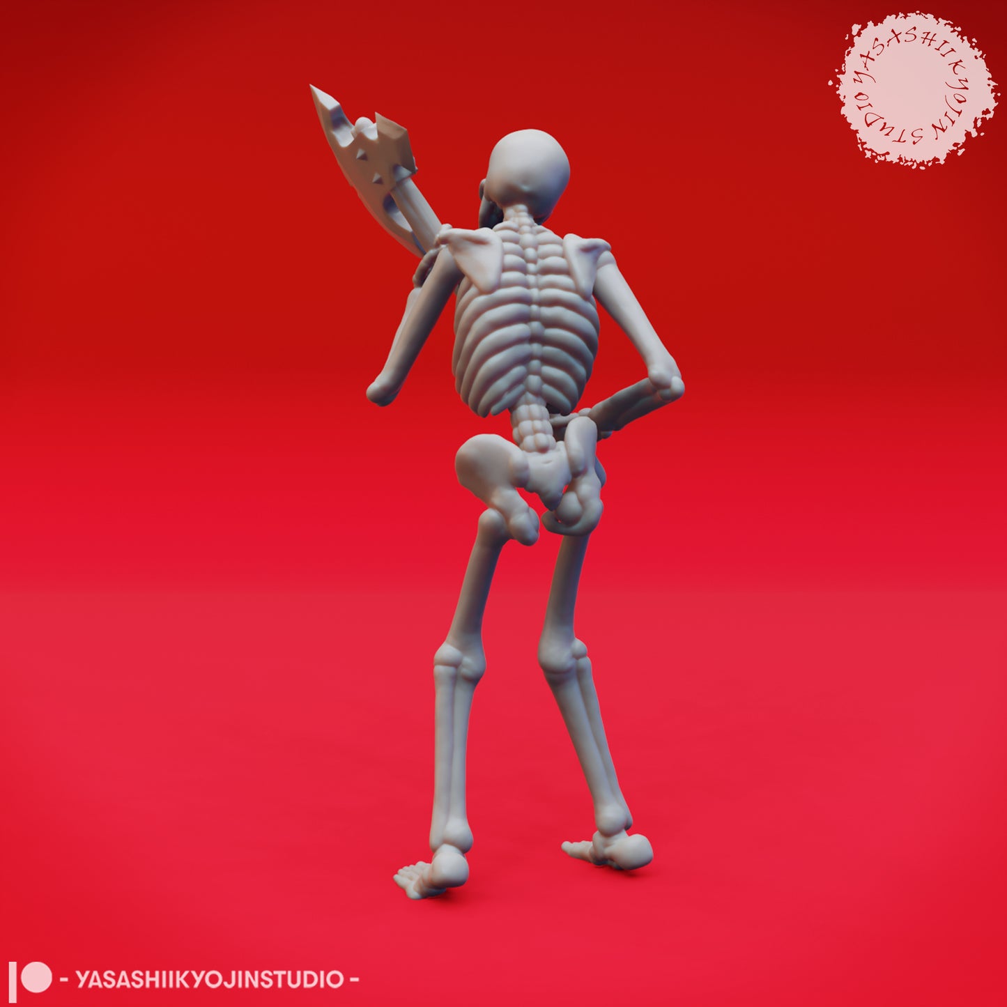 Skeleton Axe - B - 3D Printed Minis for Tabletop Gaming, Dungeons and Dragons, Pathfinder, Kings of War and other RPG's