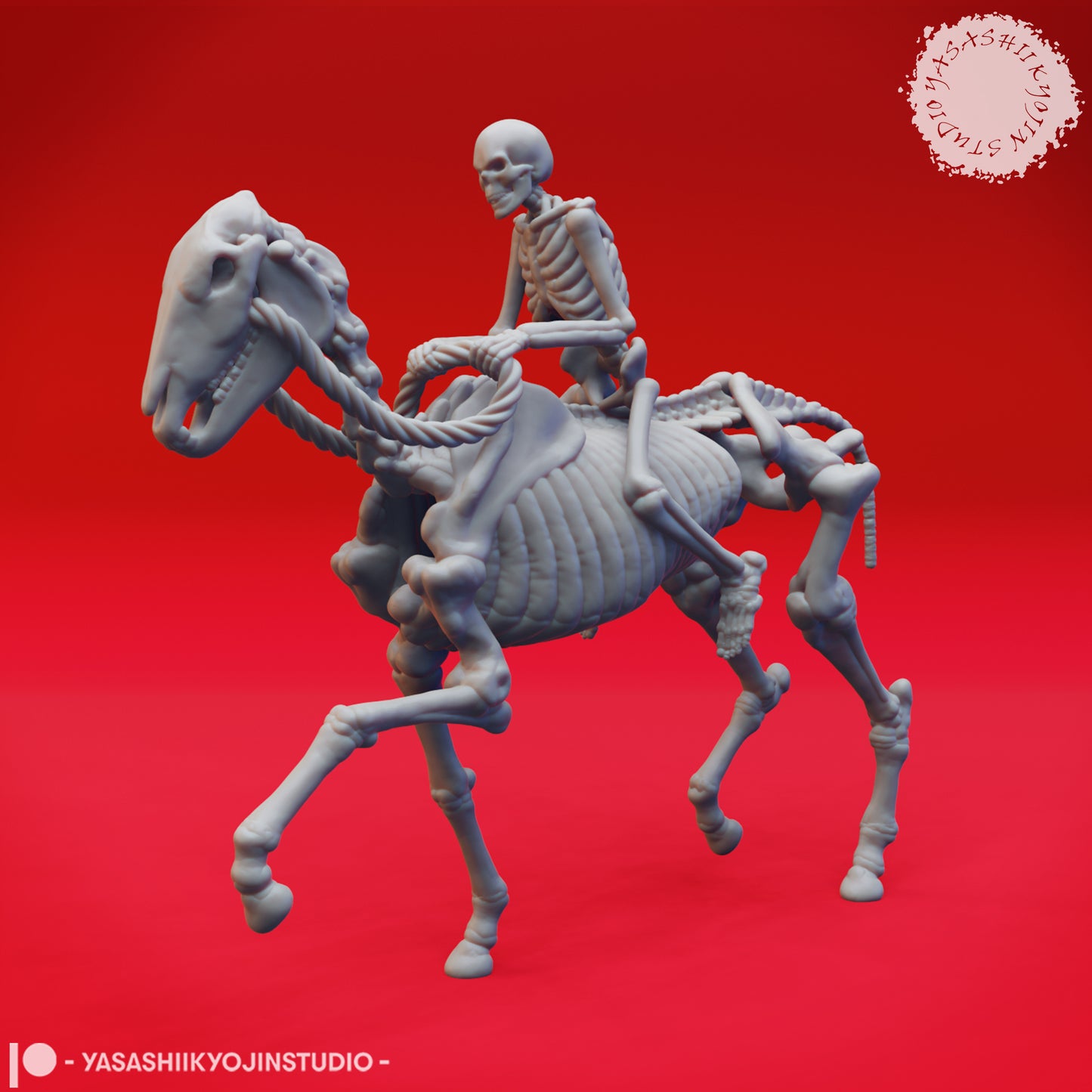 Skeleton Rider - 3D Printed Mini for Tabletop Gaming, Dungeons and Dragons, Pathfinder, Kings of War and other RPG's