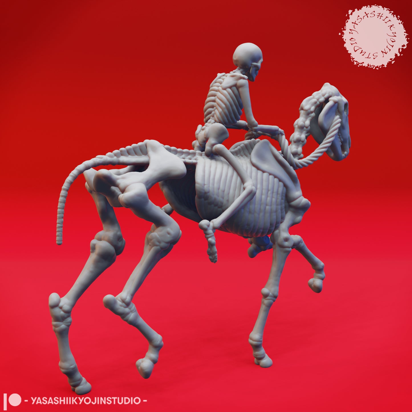 Skeleton Rider - 3D Printed Mini for Tabletop Gaming, Dungeons and Dragons, Pathfinder, Kings of War and other RPG's