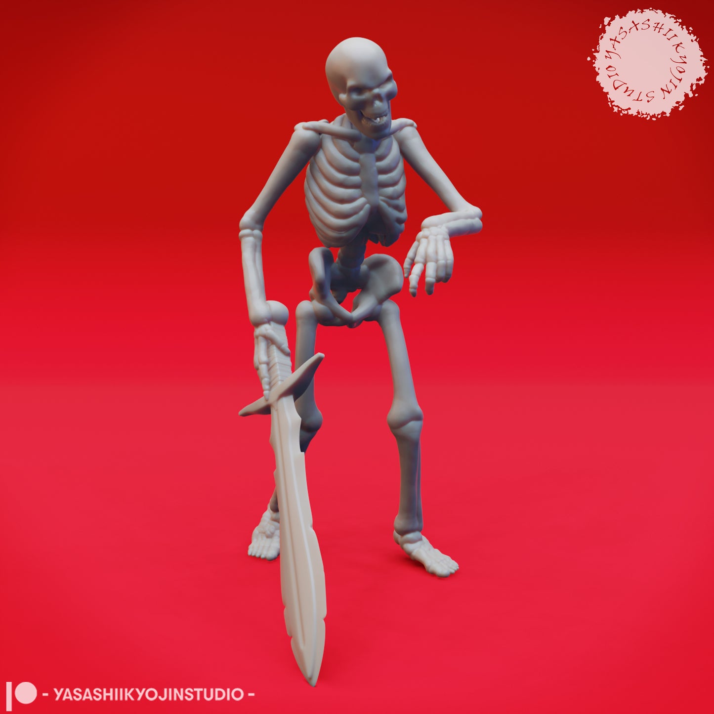 Skeleton Sword - B - 3D Printed Minis for Tabletop Gaming, Dungeons and Dragons, Pathfinder, Kings of War and other RPG's