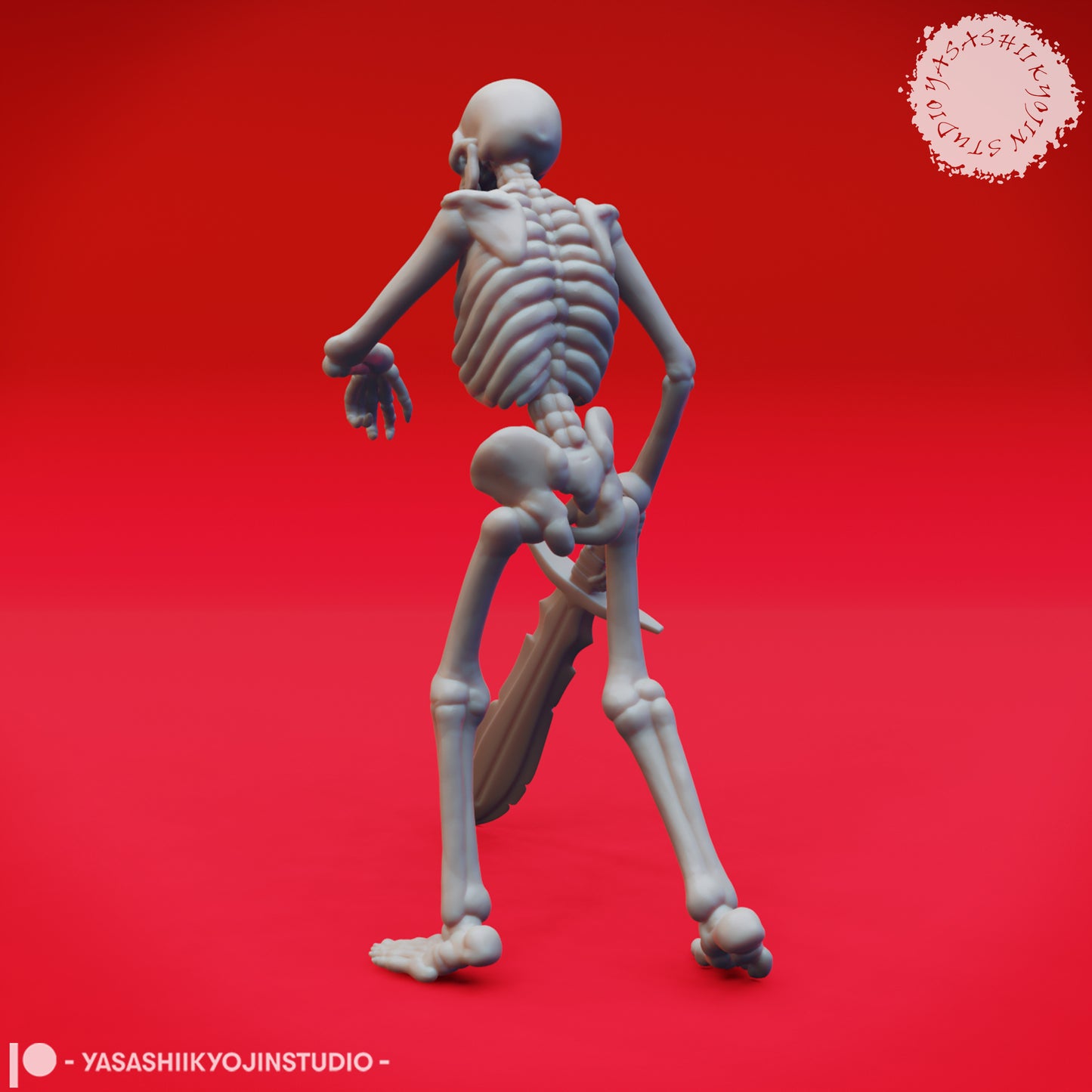 Skeleton Sword - B - 3D Printed Minis for Tabletop Gaming, Dungeons and Dragons, Pathfinder, Kings of War and other RPG's