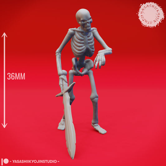 Skeleton Sword - B - 3D Printed Minis for Tabletop Gaming, Dungeons and Dragons, Pathfinder, Kings of War and other RPG's