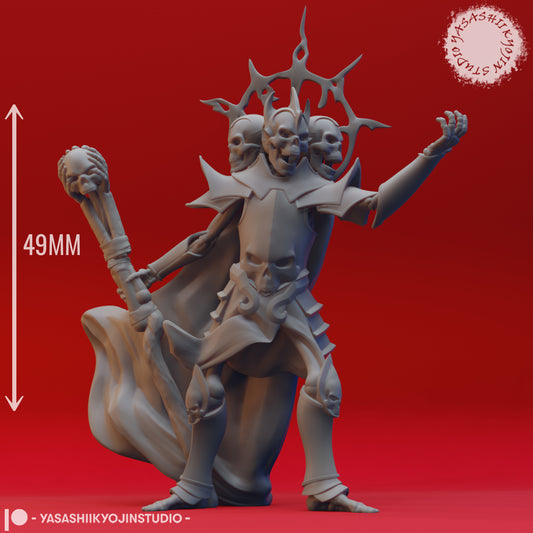 Skull Lord - 3D Printed Mini for Tabletop Gaming, Dungeons and Dragons, Pathfinder, Kings of War and other RPG's