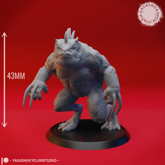 Slaad - Gray - 3D Printed Mini for Tabletop Gaming, Dungeons and Dragons, Pathfinder, Kings of War and other RPG's