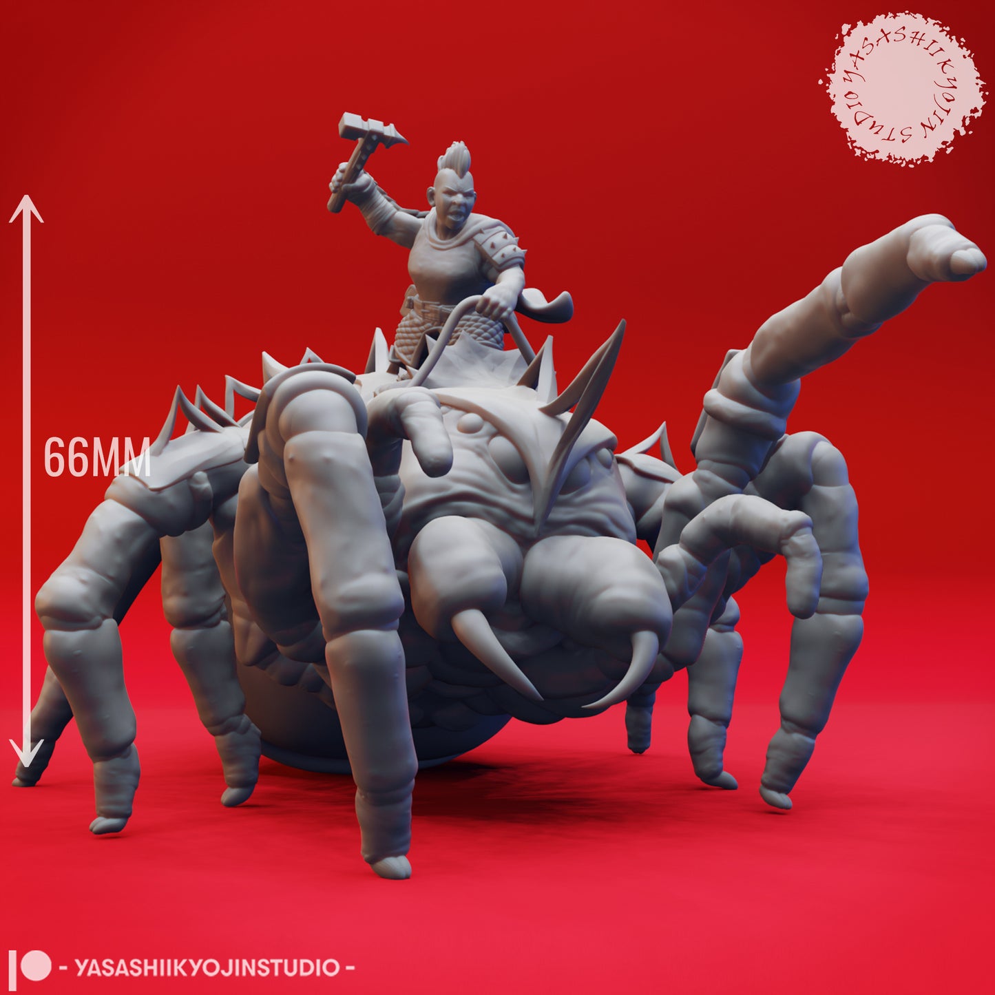 Steeder - Battle - 3D Printed Mini for Tabletop Gaming, Dungeons and Dragons, Pathfinder, Kings of War and other RPG's