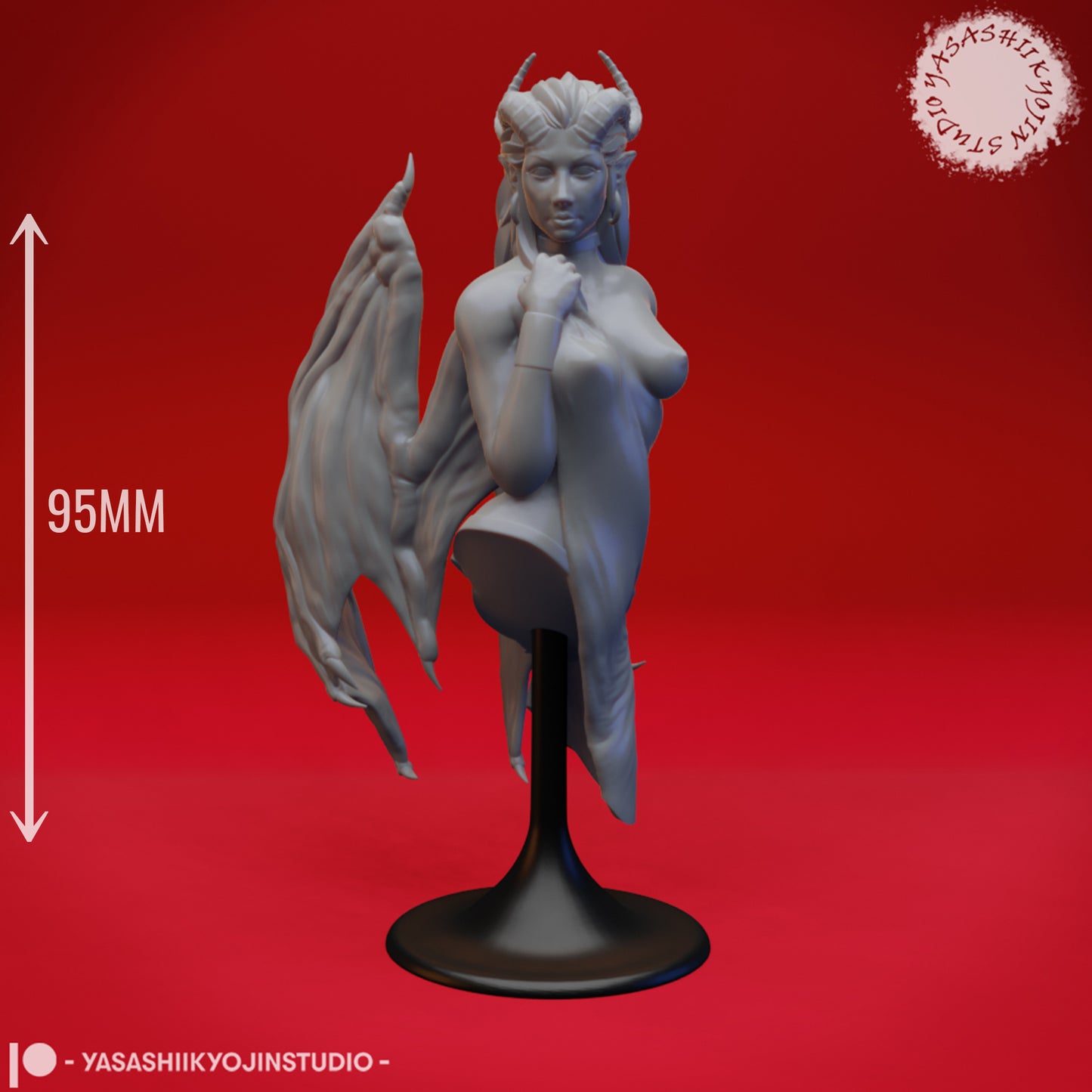 Succubus - Bust - 3D Printed Bust for Tabletop Gaming, Dungeons and Dragons, Pathfinder, Kings of War and other RPG's