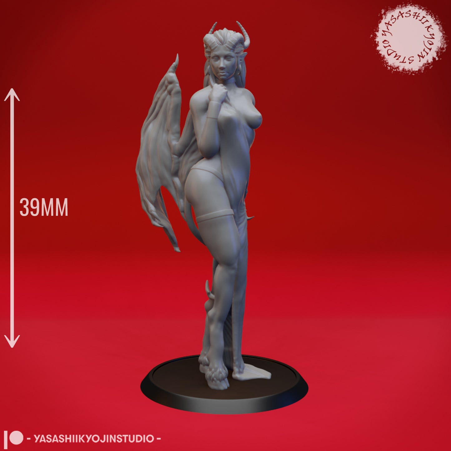 Succubus - 3D Printed Mini for Tabletop Gaming, Dungeons and Dragons, Pathfinder, Kings of War and other RPG's