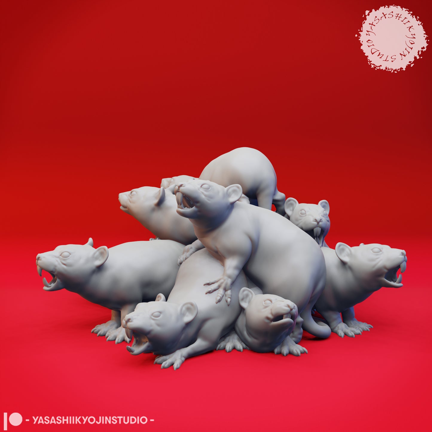 Swarm of Rats - 3D Printed Mini for Tabletop Gaming, Dungeons and Dragons, Pathfinder, Kings of War and other RPG's