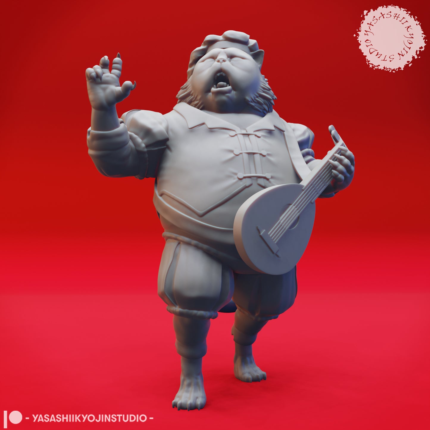 Tabaxi - Bard - 3D Printed Mini for Tabletop Gaming, Dungeons and Dragons, Pathfinder, Kings of War and other RPG's
