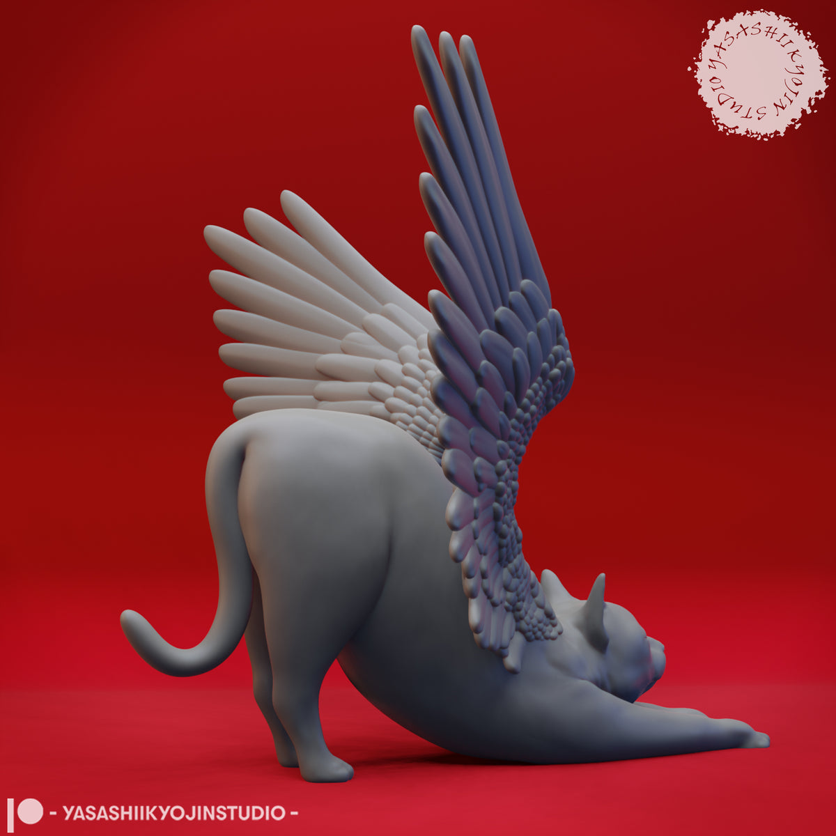Stretching Tressym - 3D Printed Mini for Tabletop Gaming, Dungeons and Dragons, Pathfinder, Kings of War and other RPG's