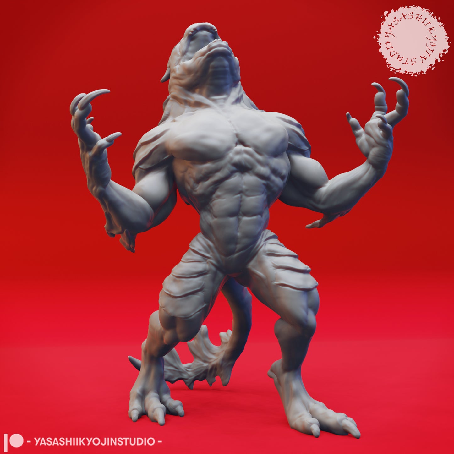 Troglodyte - Screaming - 3D Printed Mini for Tabletop Gaming, Dungeons and Dragons, Pathfinder, Kings of War and other RPG's