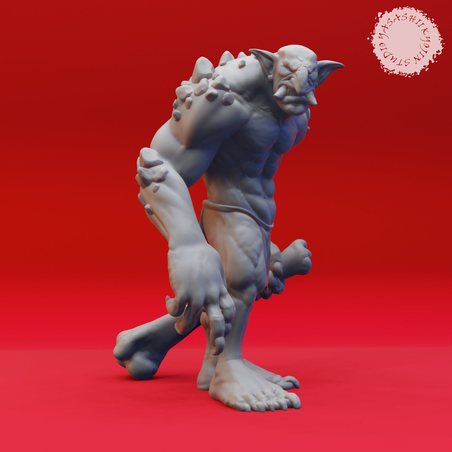 Troll Clubba - 3D Printed Mini for Tabletop Gaming, Dungeons and Dragons, Pathfinder, Kings of War and other RPG's
