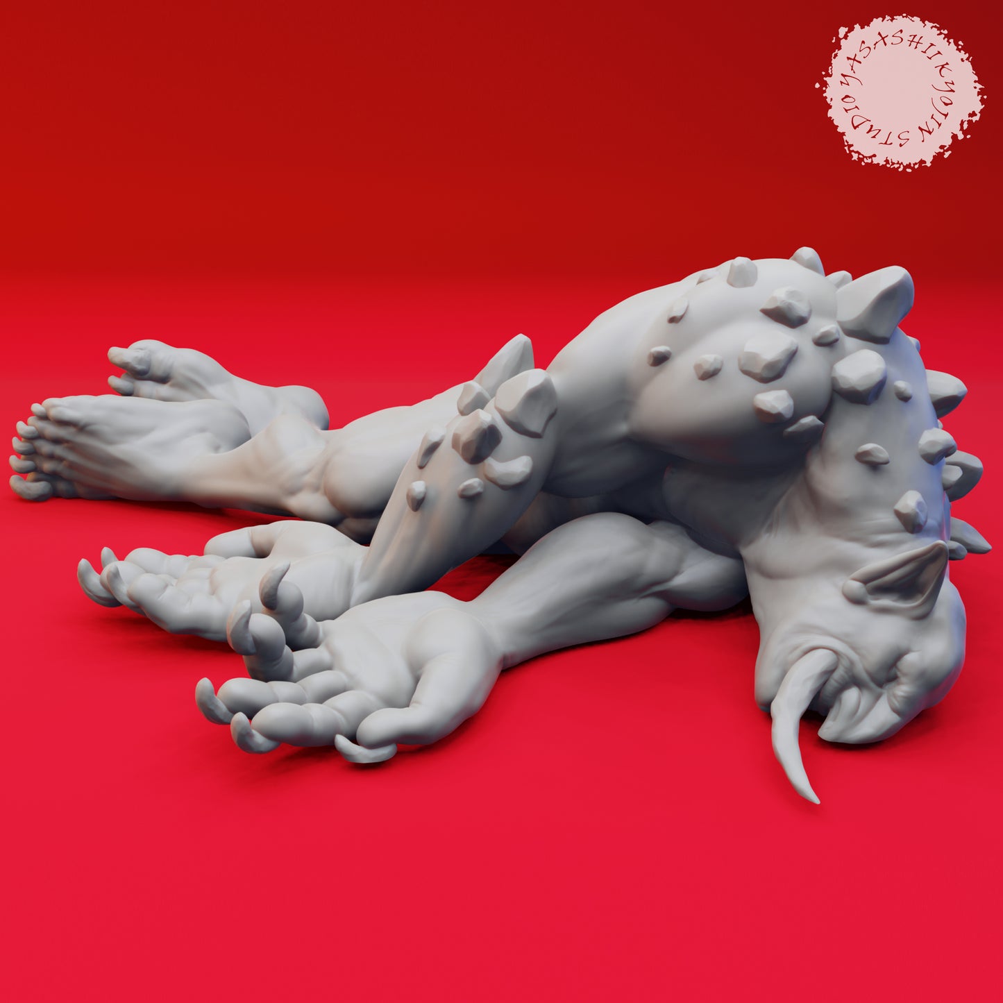 Troll - Defeated - 3D Printed Mini for Tabletop Gaming, Dungeons and Dragons, Pathfinder, Kings of War and other RPG's