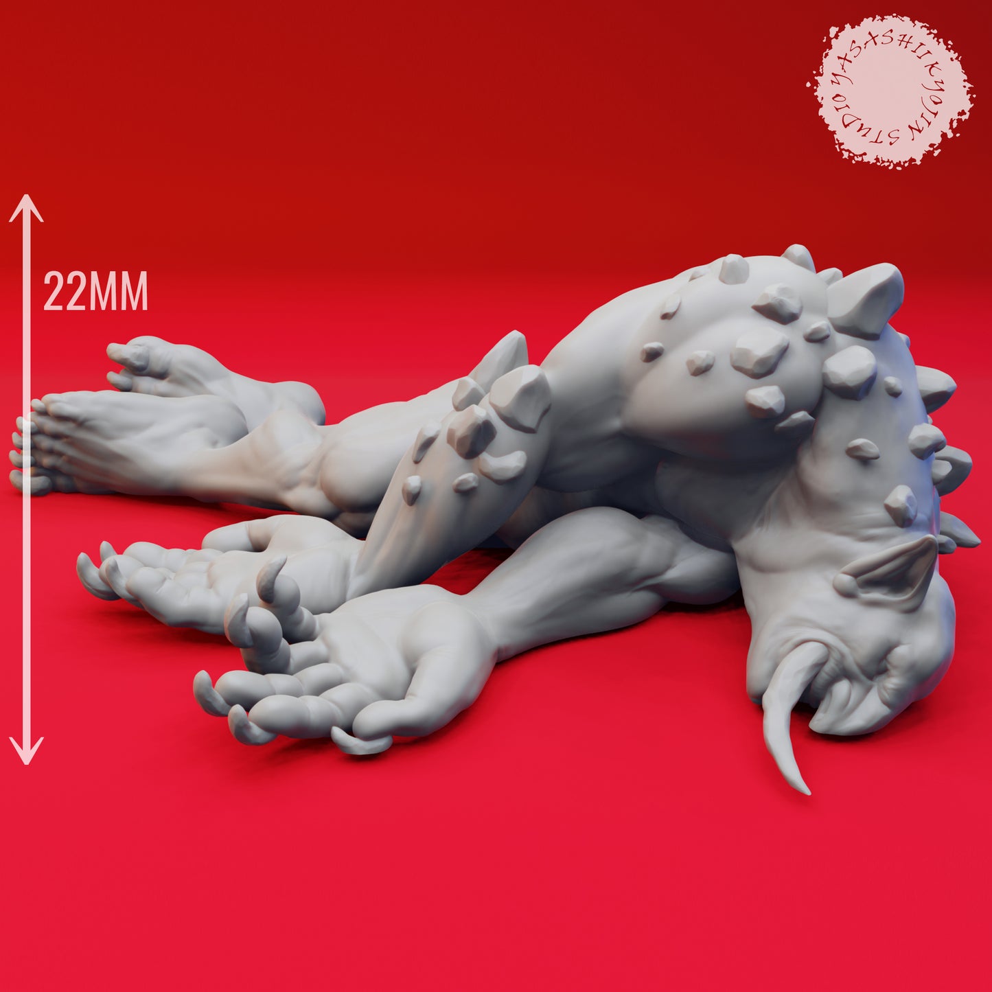 Troll - Defeated - 3D Printed Mini for Tabletop Gaming, Dungeons and Dragons, Pathfinder, Kings of War and other RPG's