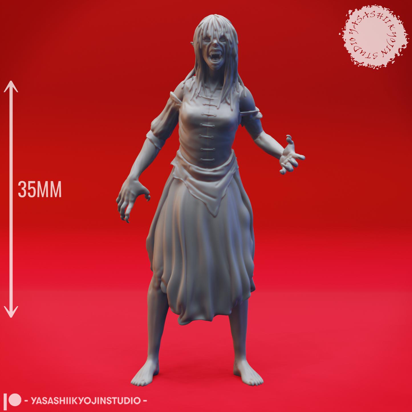 Vampire Spawn - Alert - Tabletop Miniatures (Pre-Supported STL)