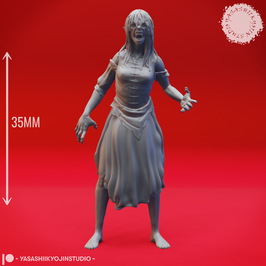 Vampire Spawn - Alert - 3D Printed Minis for Tabletop Gaming, Dungeons and Dragons, Pathfinder, Kings of War and other RPG's