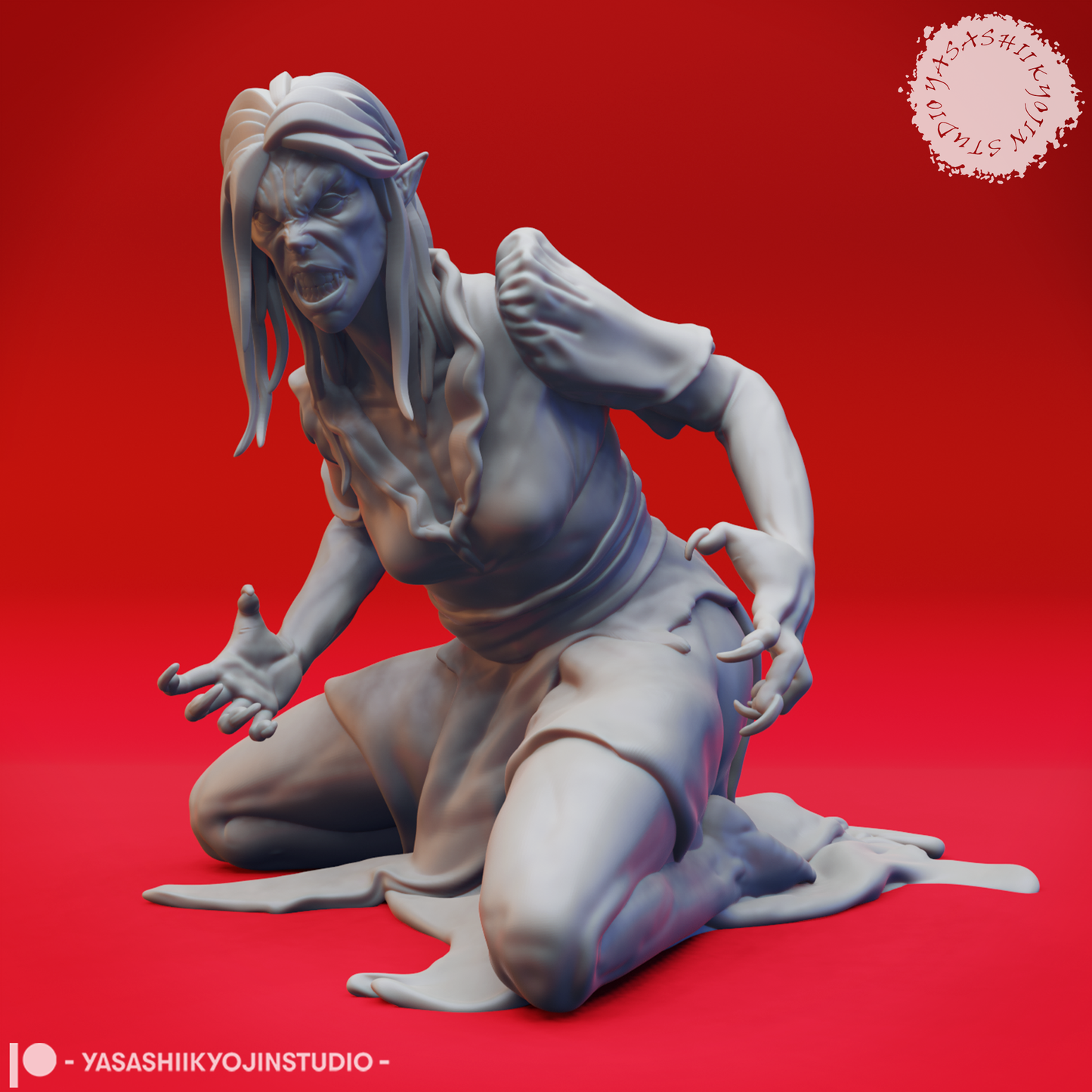 Vampire Spawn - Slouched  3D Printed Minis for Tabletop Gaming, Dungeons and Dragons, Pathfinder, Kings of War and other RPG's