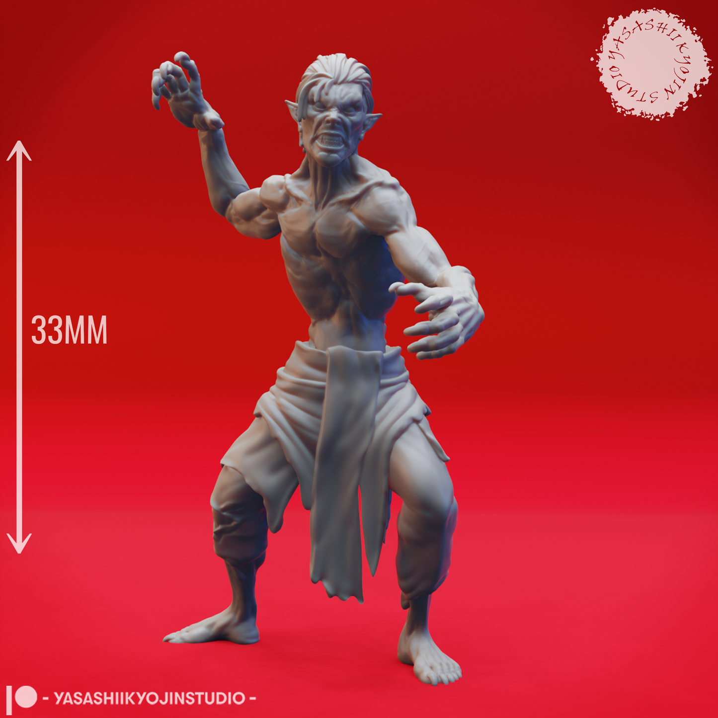 Vampire Spawn - Swiping - Tabletop Miniatures (Pre-Supported STL)