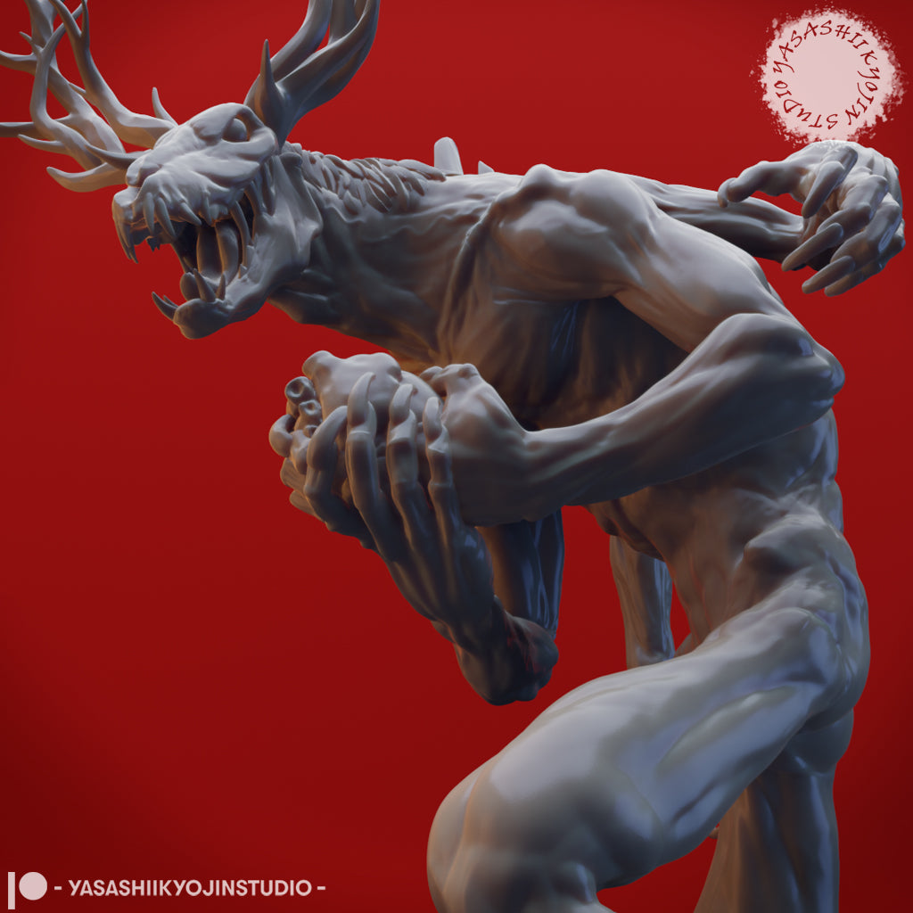 Wendigo - 3D Printed Mini for Tabletop Gaming, Dungeons and Dragons, Pathfinder, Kings of War and other RPG's
