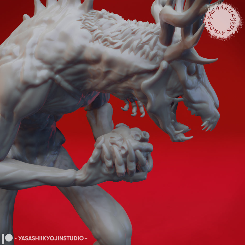 Wendigo - 3D Printed Mini for Tabletop Gaming, Dungeons and Dragons, Pathfinder, Kings of War and other RPG's