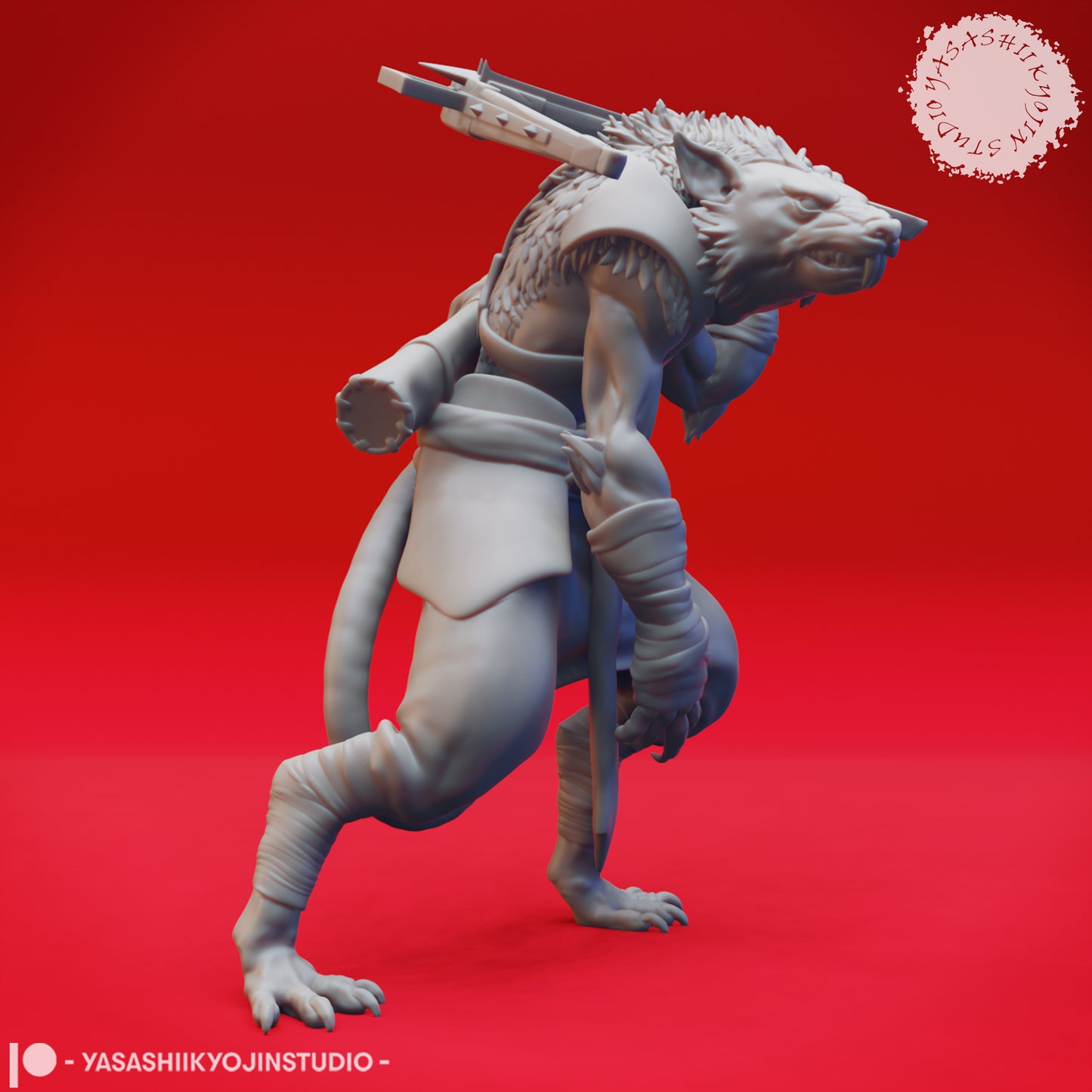 Wererat - Crossbow- 3D Printed Mini for Tabletop Gaming, Dungeons and Dragons, Pathfinder, Kings of War and other RPG's