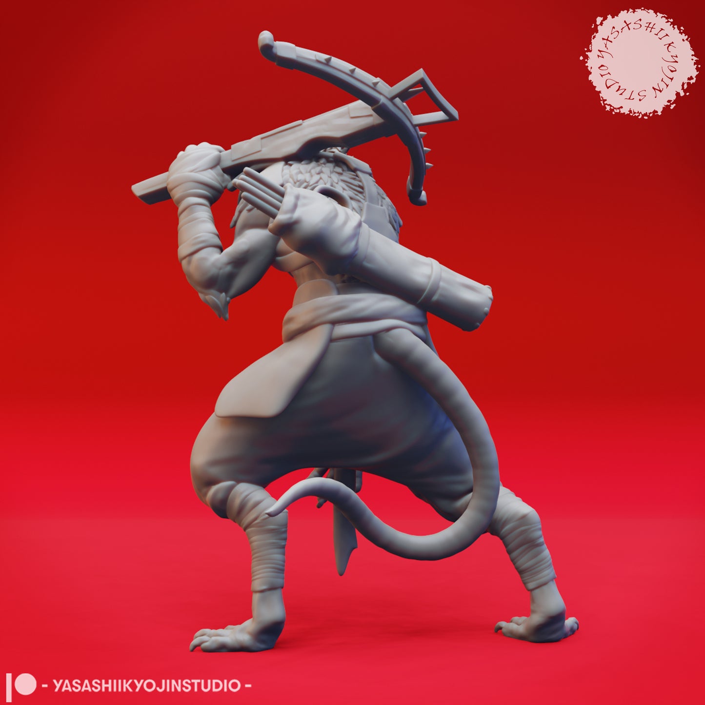 Wererat - Crossbow- 3D Printed Mini for Tabletop Gaming, Dungeons and Dragons, Pathfinder, Kings of War and other RPG's