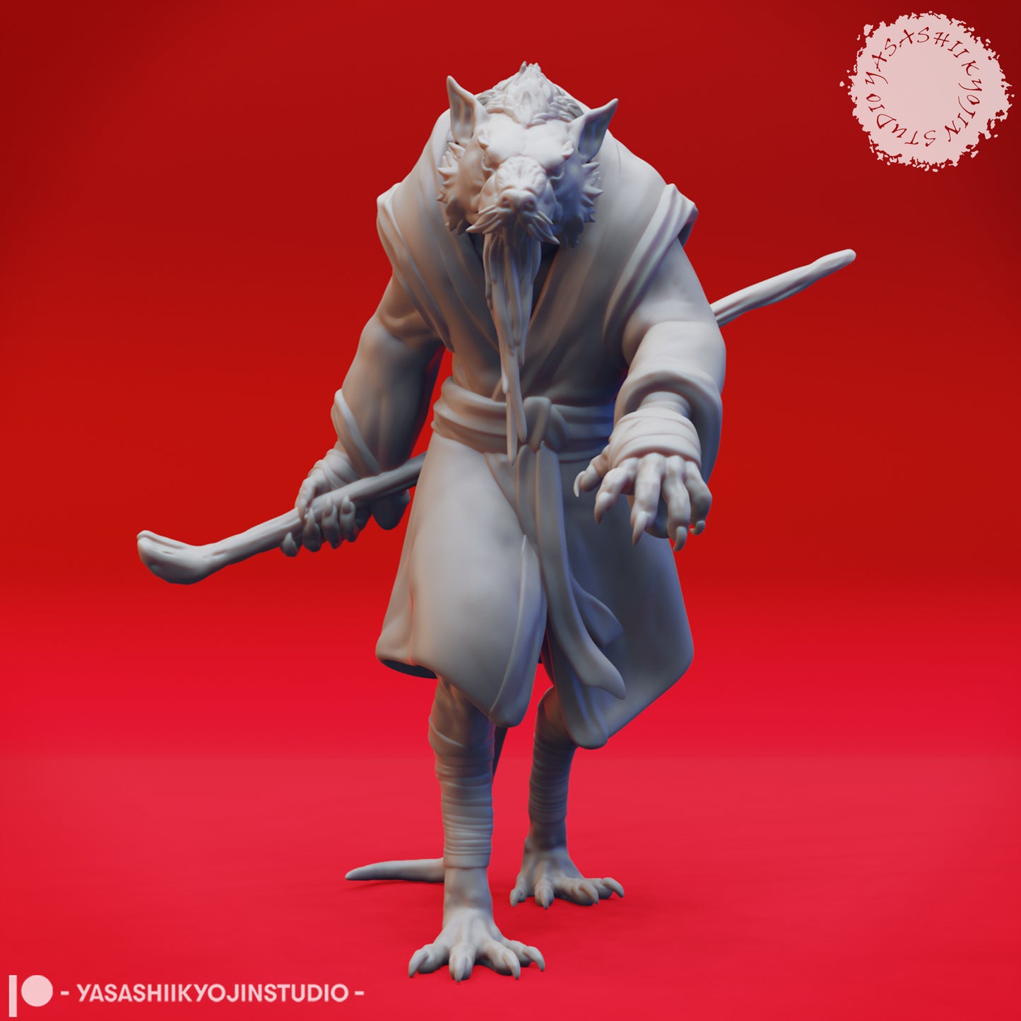Wererat - Master - 3D Printed Mini for Tabletop Gaming, Dungeons and Dragons, Pathfinder, Kings of War and other RPG's