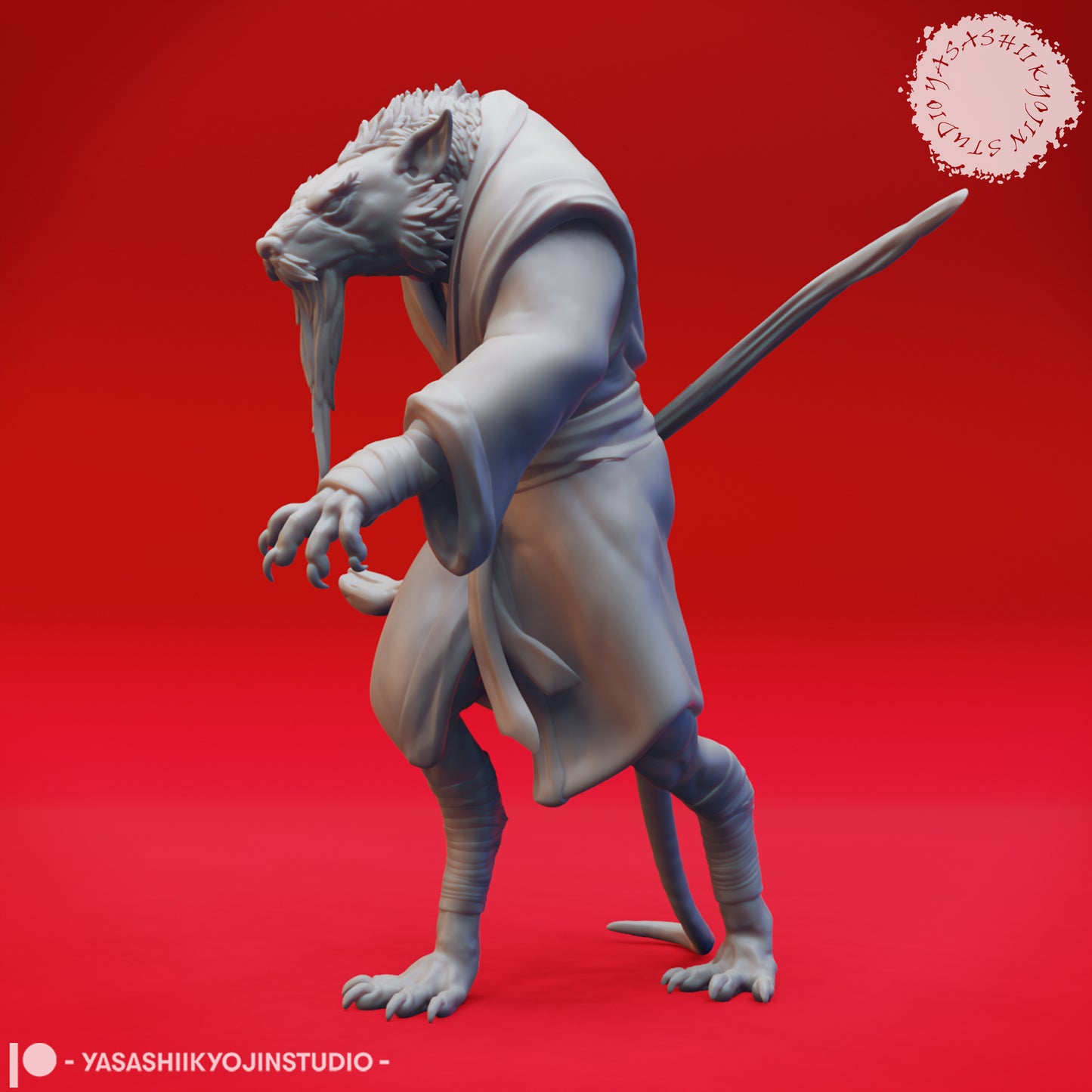 Wererat - Master - 3D Printed Mini for Tabletop Gaming, Dungeons and Dragons, Pathfinder, Kings of War and other RPG's