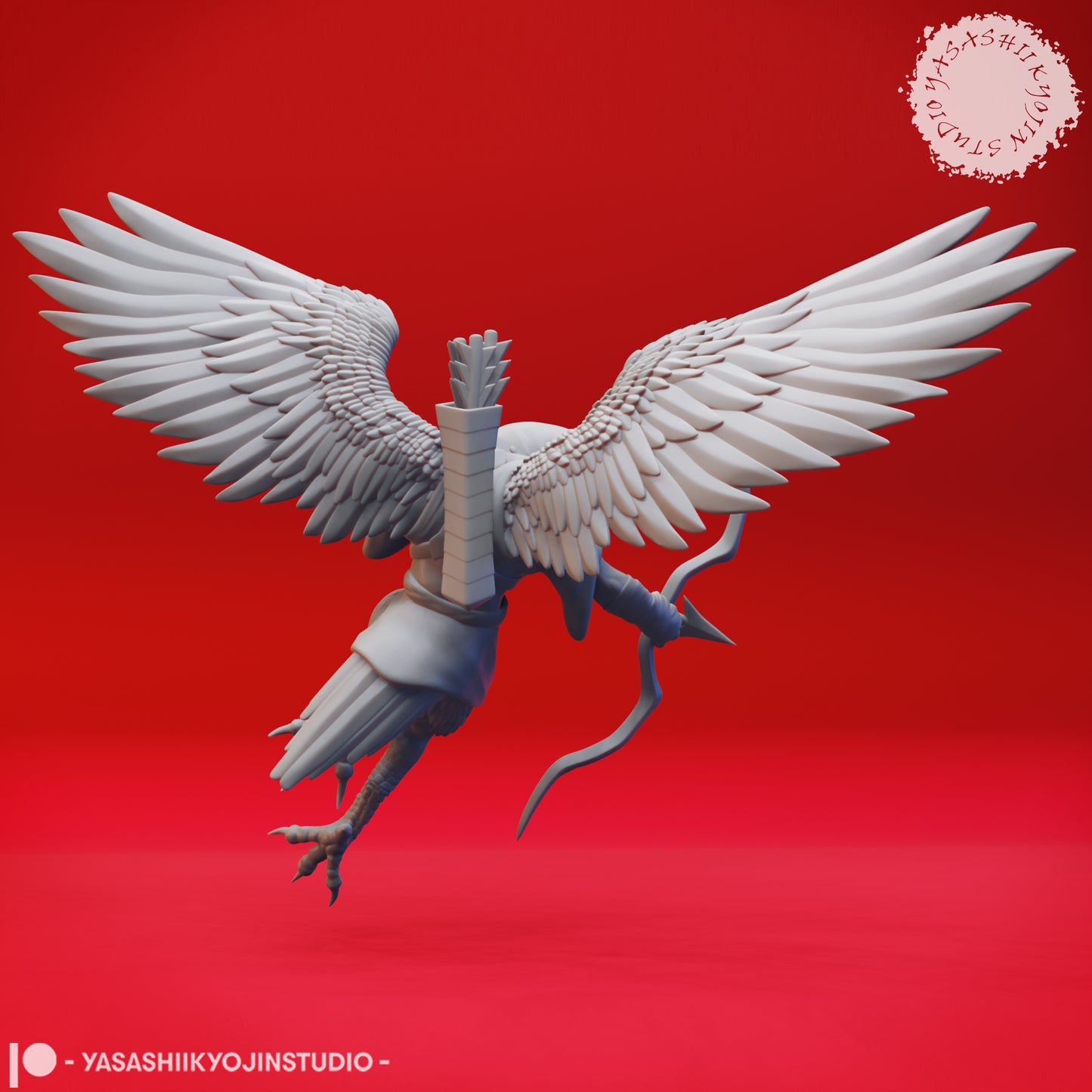 Wereraven - Archer - 3D Printed Mini for Tabletop Gaming, Dungeons and Dragons, Pathfinder, Kings of War and other RPG's