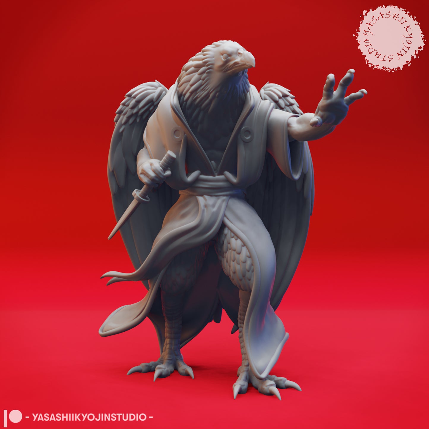 Wereraven - Dagger - 3D Printed Mini for Tabletop Gaming, Dungeons and Dragons, Pathfinder, Kings of War and other RPG's