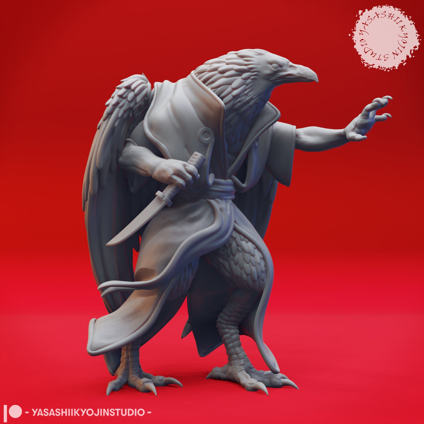 Wereraven - Dagger - 3D Printed Mini for Tabletop Gaming, Dungeons and Dragons, Pathfinder, Kings of War and other RPG's
