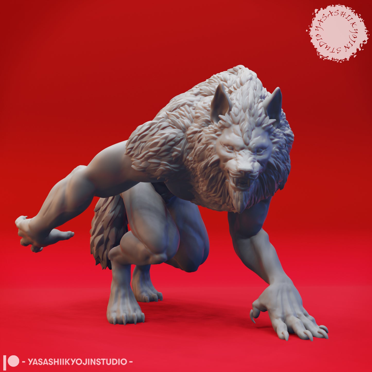 Werewolf - Stalking - 3D Printed Mini for Tabletop Gaming, Dungeons and Dragons, Pathfinder, Kings of War and other RPG's